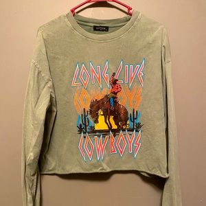 Long Live Cowboys L Crop Sweater